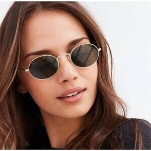 Classic Small Frame Oval Sunglasses Women/Men Brand Designer Alloy Gold Sun Gl